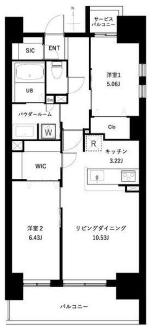 アーバンパーク谷在家(2LDK/5階)の間取り写真