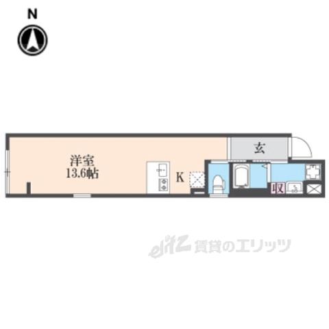アイリス清水五条(ワンルーム/2階)の間取り写真