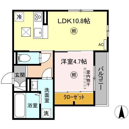 ヴィレッタ日吉町(1LDK/1階)の間取り写真
