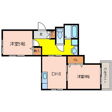 光南ガーデンハイツI(2DK/4階)の間取り写真