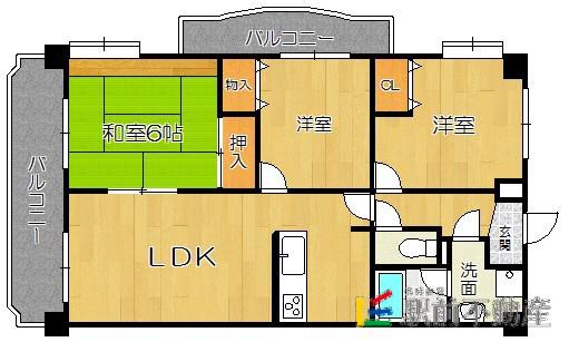 エミネント西新(3LDK/4階)の間取り写真