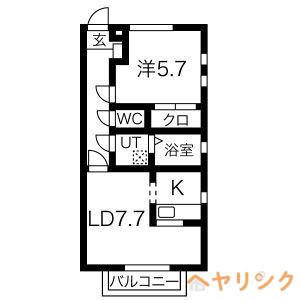 グレースIII(1LDK/2階)の間取り写真