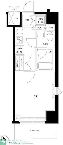 ルーブル川崎貝塚弐番館(1K/6階)の間取り写真