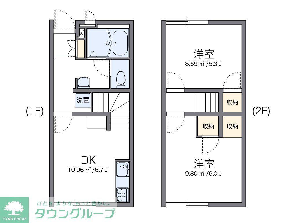 レオパレスフロラシオン II(2DK/1階)の間取り写真