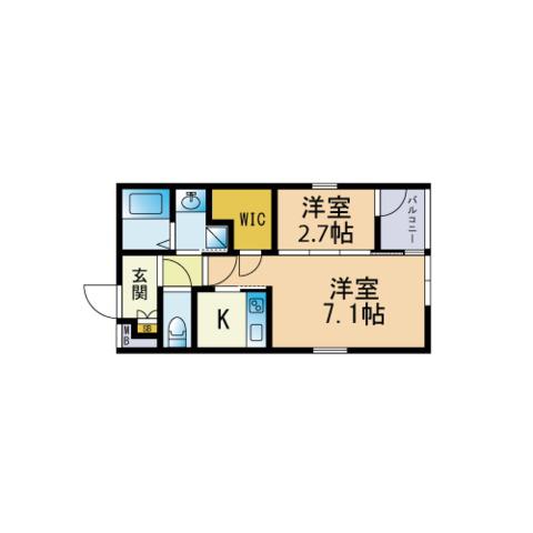 SUNNY CREST NISHIJIN(2K/1階)の間取り写真