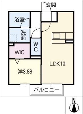ラフレーズ(1LDK/1階)の間取り写真