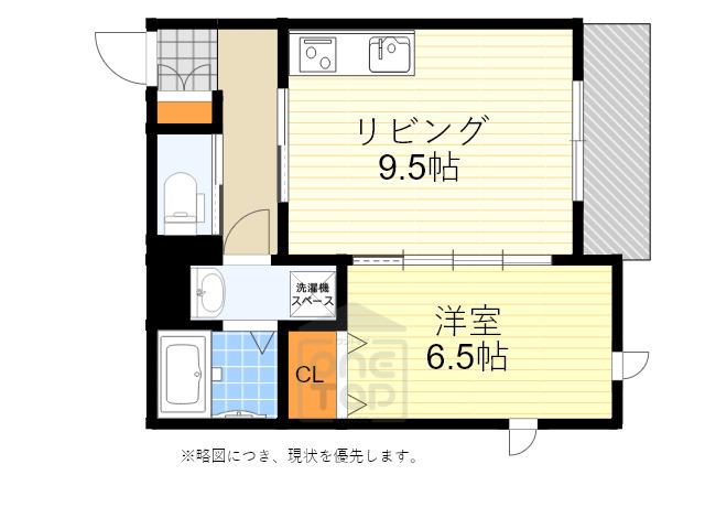 シャトーライフ蛍池(1LDK/1階)の間取り写真
