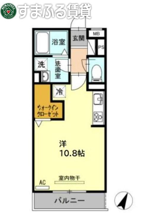 スカイハウス(ワンルーム/3階)の間取り写真