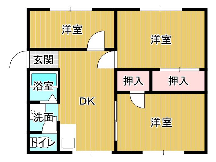MASSEL美栄(3DK/2階)の間取り写真