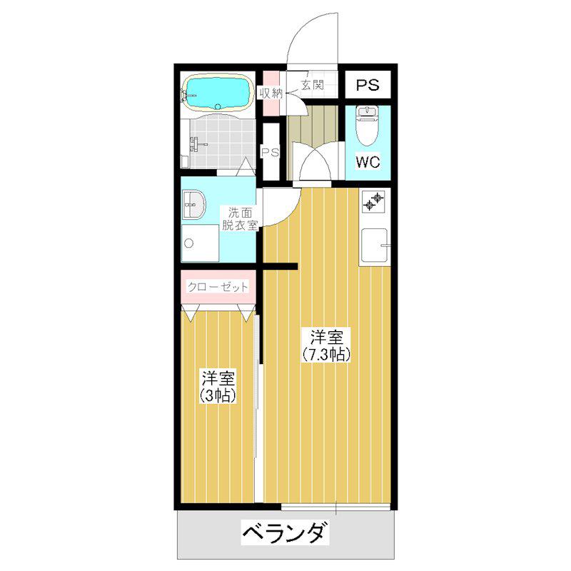 トレス天満D(1DK/1階)の間取り写真