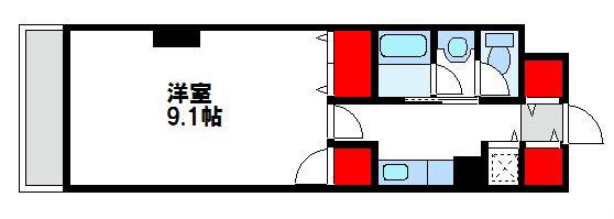 福間ステーションタワー(1K/4階)の間取り写真
