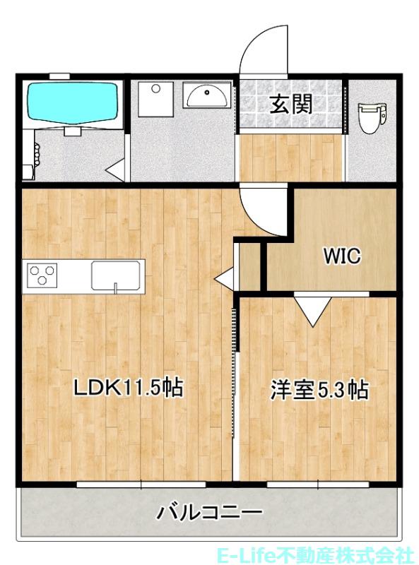 SHELL LEBEN八反田(1LDK/1階)の間取り写真
