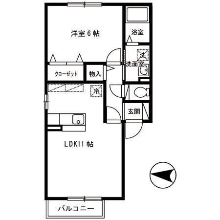 セジュール・アンテ(1LDK/1階)の間取り写真