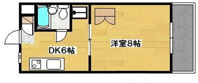 ベストライフ八洲(1DK/2階)の間取り写真