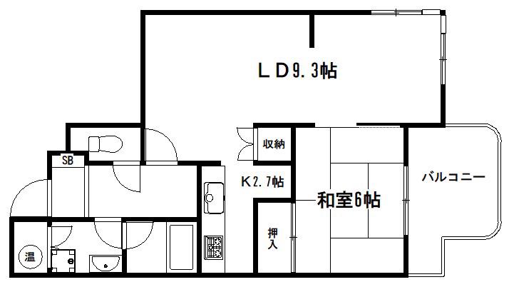 ルモン紫野(1LDK/8階)の間取り写真