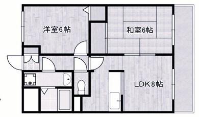 フェルヴェール(2LDK/1階)の間取り写真