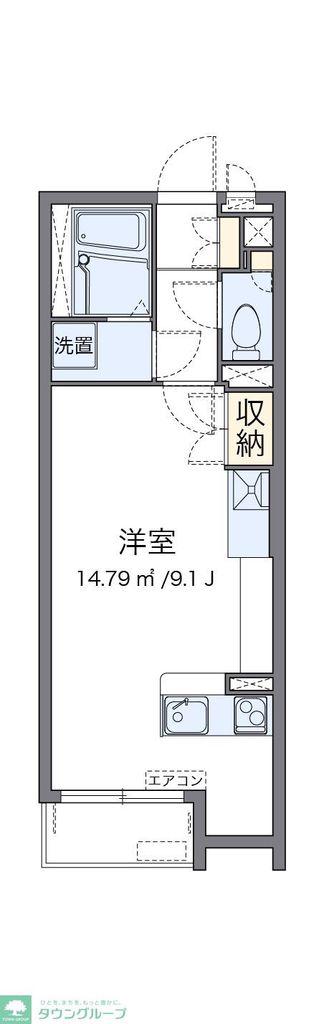 ミランダアレグリア(ワンルーム/1階)の間取り写真