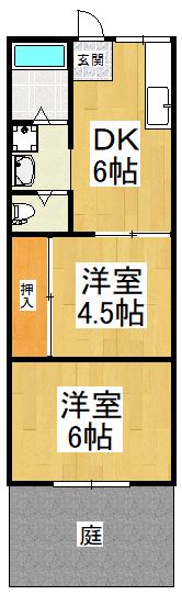 上ノ太子ハイツ(2DK/1階)の間取り写真