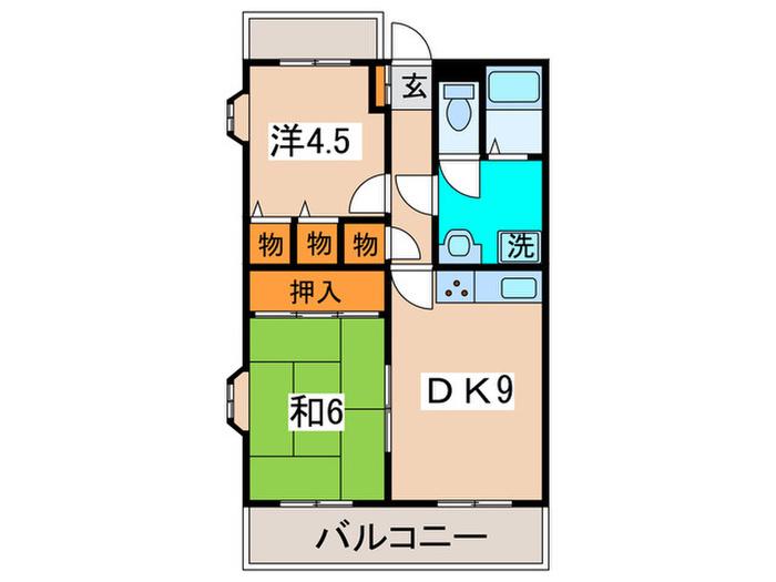 トップヒル鷺沼(2DK/1階)の間取り写真