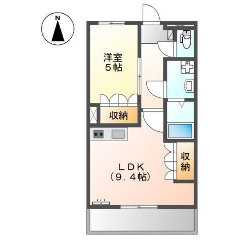 ピュアクリスタル(1LDK/2階)の間取り写真