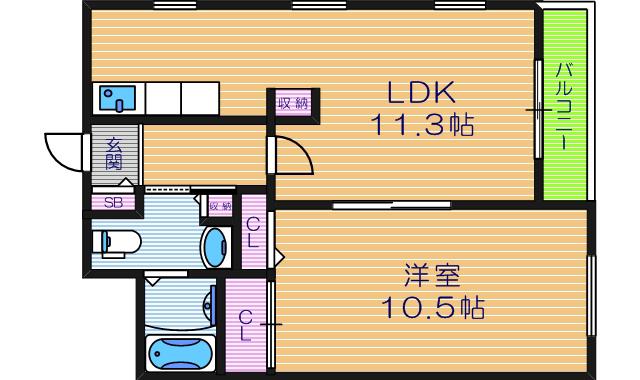 アールエスビル(1LDK/2階)の間取り写真