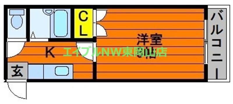 パークウェイ高島(1K/1階)の間取り写真