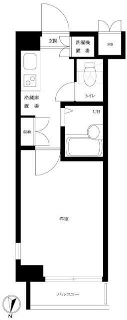 ルーブル中野新橋(1K/4階)の間取り写真