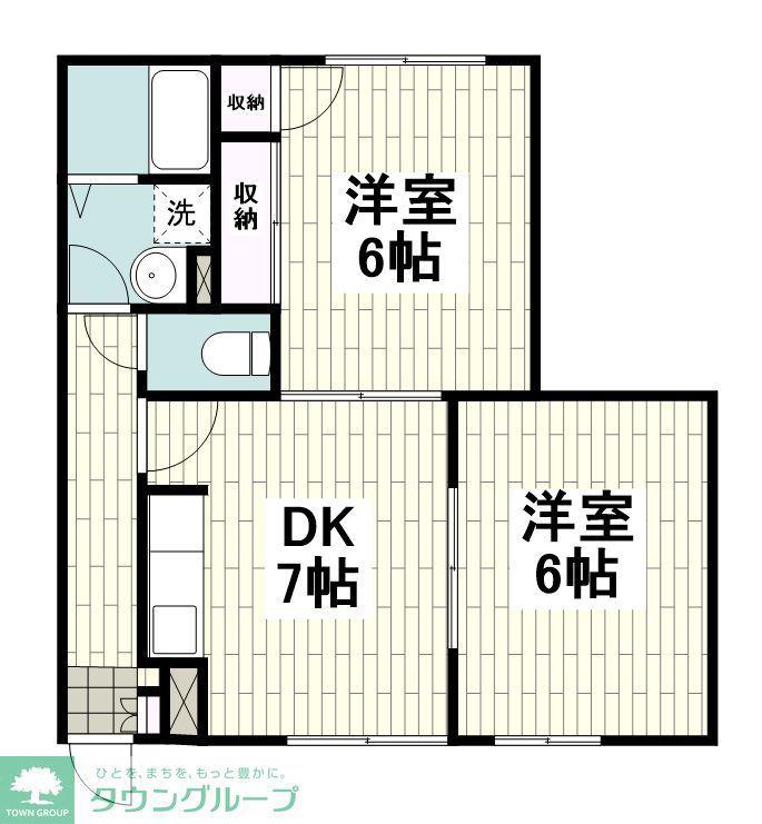 フォレスト西が岡(2DK/1階)の間取り写真