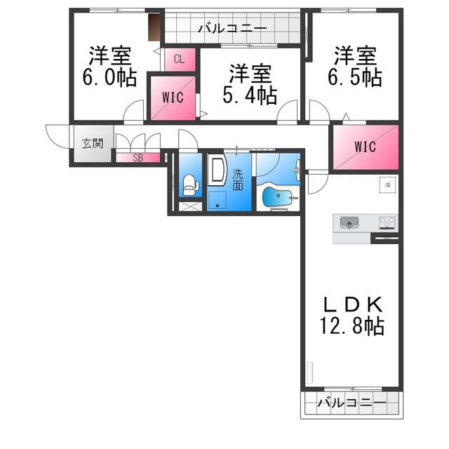 ARANDANO(3LDK/3階)の間取り写真