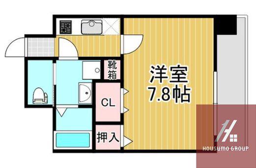 ミラージュパレス難波東レジデンス(1K/2階)の間取り写真