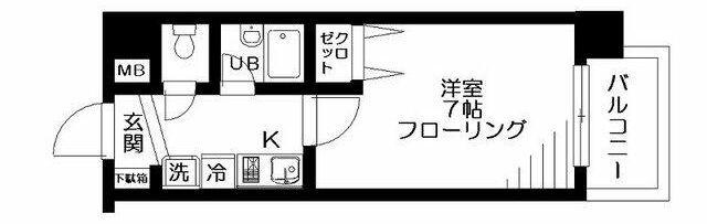 メープル四季(1K/2階)の間取り写真