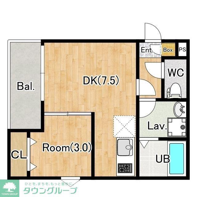 ジーメゾン大宮今羽町(1DK/3階)の間取り写真