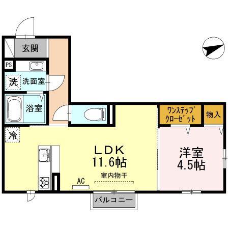 ラ・フレーズ(1LDK/2階)の間取り写真