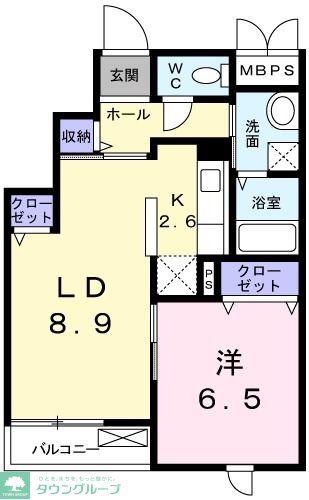 メゾン ソレイユII(1LDK/3階)の間取り写真
