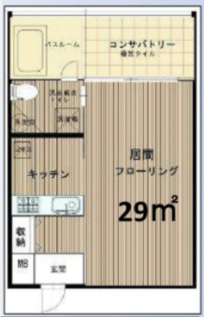 GARDENS FLAT(1K/3階)の間取り写真