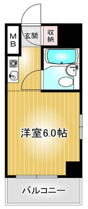 グランデール泉(ワンルーム/4階)の間取り写真