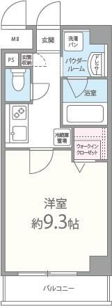 MID VILLAGE 妙(1K/3階)の間取り写真