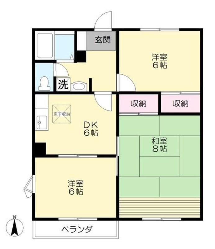上ノ山コーポ(3DK/2階)の間取り写真