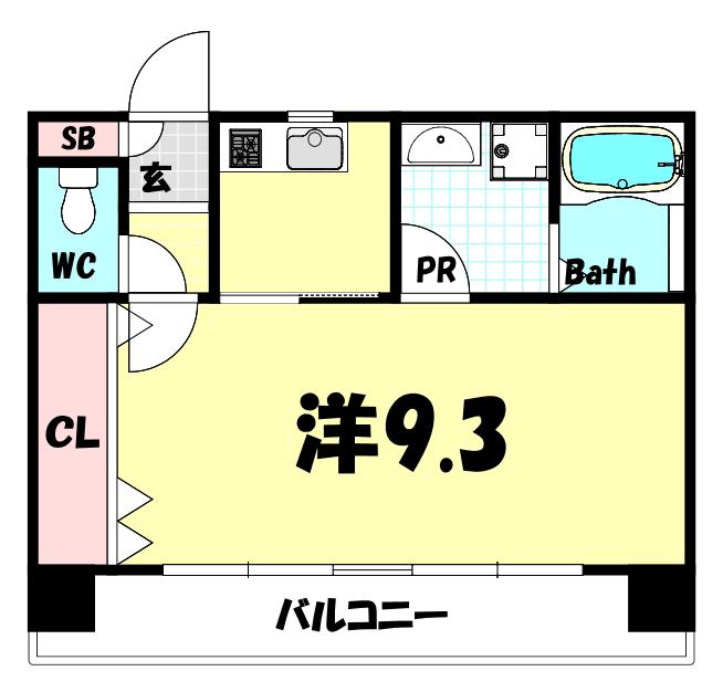 諏訪山ハウス(1K/2階)の間取り写真