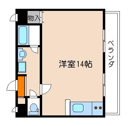 サンシティアビタシオン鴨川(ワンルーム/B1階)の間取り写真