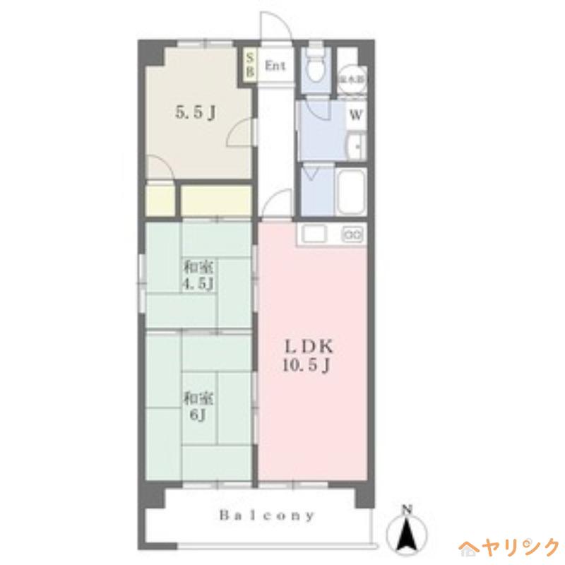 ニューコーポ植田II(3LDK/3階)の間取り写真