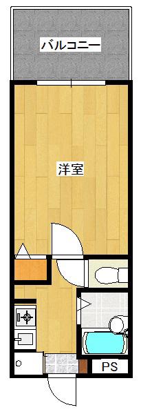 ヒルズガーデン彩(1K/1階)の間取り写真