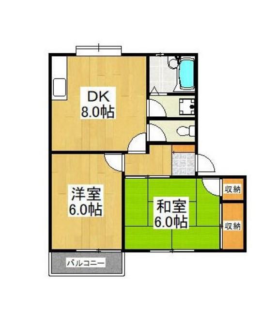 グランビア 麻生(2DK/1階)の間取り写真