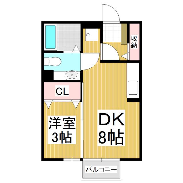 ノワ・ルーナ渚B(1DK/1階)の間取り写真