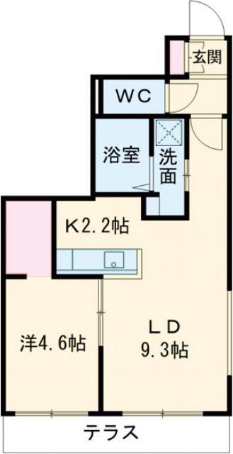 豊里1丁目MS(1LDK/2階)の間取り写真