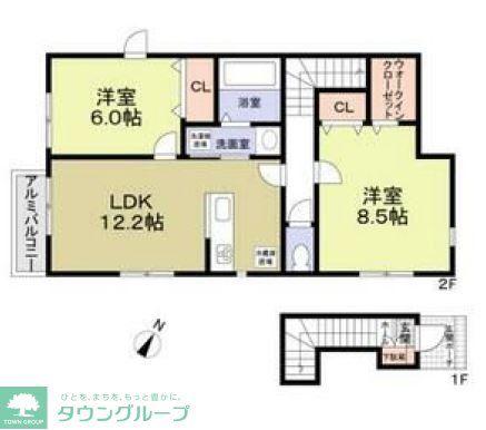 ソレイユ ルヴァン(2LDK/2階)の間取り写真