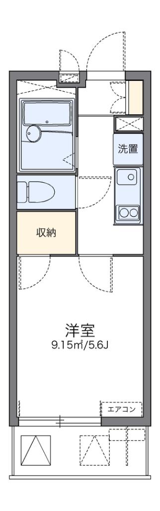 レオパレスナニワシティー(1K/2階)の間取り写真