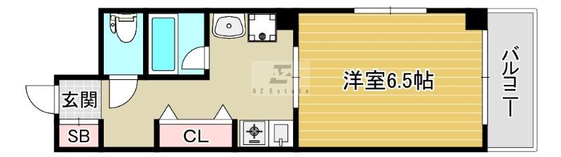 ファーストレジデンス(1K/6階)の間取り写真