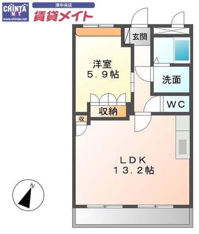 エミール(1LDK/2階)の間取り写真