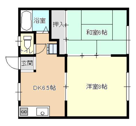 ダイヤモンドメゾン(2DK/2階)の間取り写真